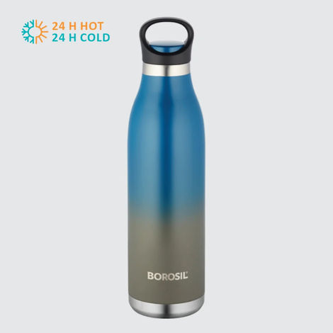 Borosil Stainless Steel Hydra Colourcrush Vacuum Insulated Flask Water Bottle - 700 ml | Blue
