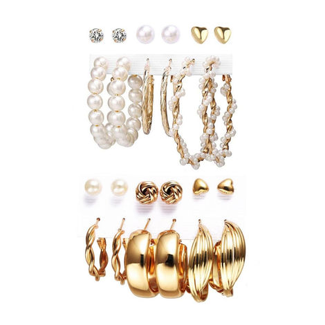YouBella Jewellery Fashion Gold Plated Ear Rings Combo Of Earrings For Girls And Women