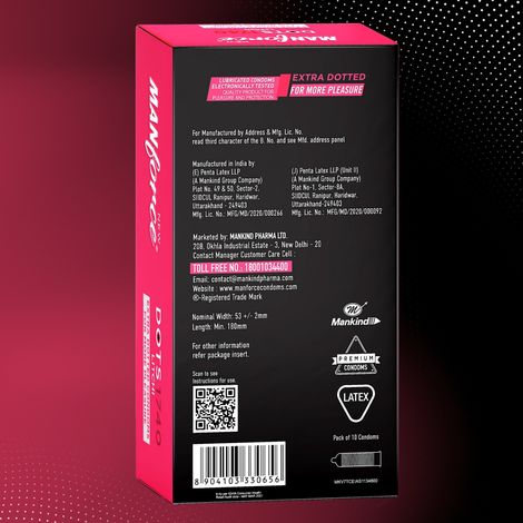 Manforce Extra Dotted (1740 Dots) Litchi Flavoured Condoms