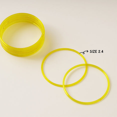 Traditional Glass Bangles - Traditional Festival Jewellery | Yellow | Size 2.4 | Oye Happy