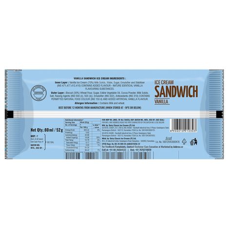 Dairy Day Vanilla Ice Cream Sandwich Combo 