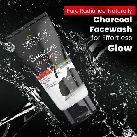 Oxyglow Herbals Charcoal Face Wash - Deep Exofilation | Removes Blackheads & Whiteheads