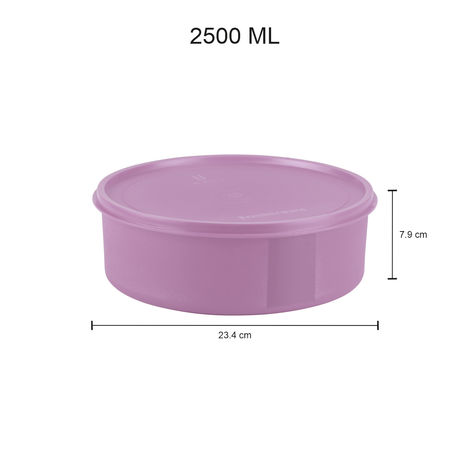 Joyo Fresherware Round Container With Lid For Kitchen Storage Food Grade BPA Free, 2500ml, Assorted