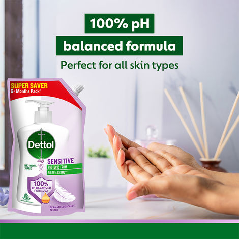 Dettol Sensitive Hand Wash Refill | Moisturizing Handwash | pH Balance | Gentle on Skin