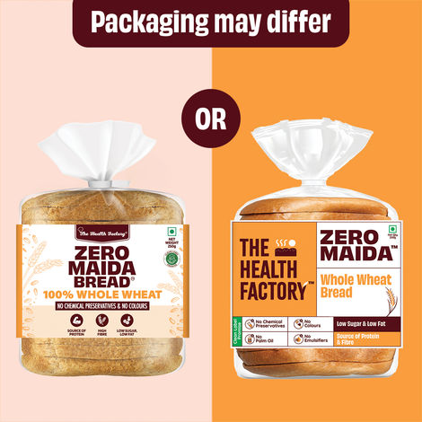 The Health Factory Zero Maida Bread - 100% Whole Wheat