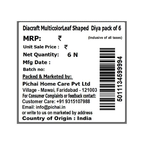 Multicolour Leaf Shaped Diya | Designer Clay Diya | Pack Of 6 | DiaCraft