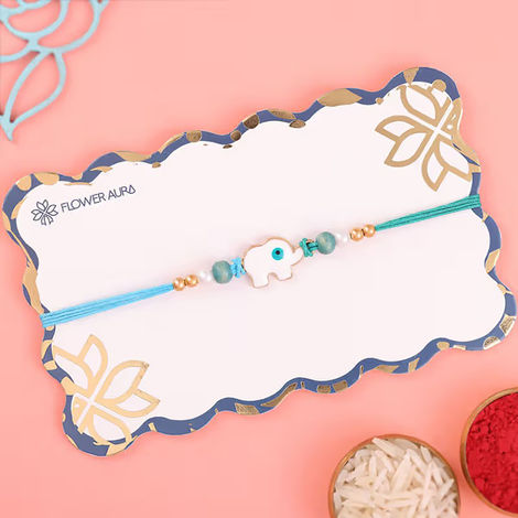 Kids White Elephant Rakhi (Floweraura)