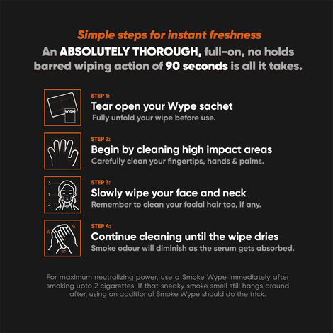 Wype - After - Smoke Odour Neutralizing and Refreshing Wet Tissue