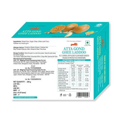 Daadis Atta Goond Laddu Pure Ghee