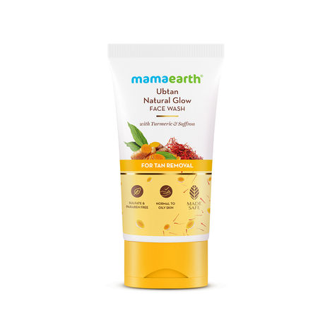 Mamaearth Ubtan Face Wash With Turmeric & Saffron For Tan Removal | Skin Brightening