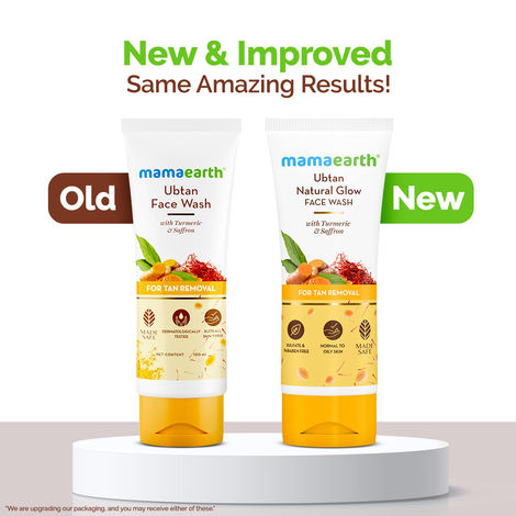 Mamaearth Ubtan Face Wash With Turmeric & Saffron For Tan Removal | Skin Brightening