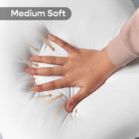 SleepyCat Fiber Lite Pillow Medium Soft White(Standard Size, 27 x 17Inches)