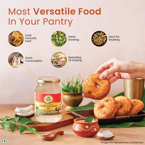 Organic India Virgin Coconut Cold Pressed Oil (Nariyal Oil) | Lab tested on 600+ Parameters, Certified Organic