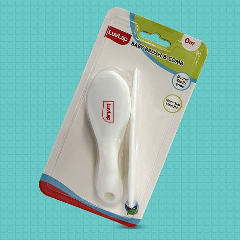 LuvLap Elegant Baby Comb & Brush Set, Soft Bristles, Hair Grooming Kit, for 0m+