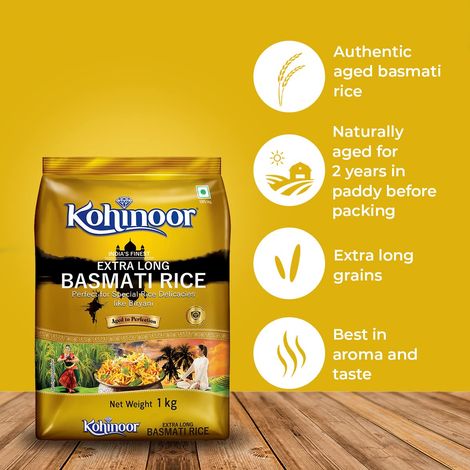 Kohinoor Gold India's Finest Extra Long Authentic Basmati Rice