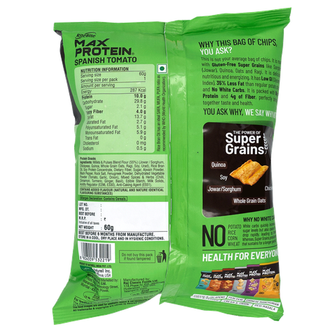 Ritebite Max Protein Spanish Tomato 10G Multigrain Protein Chips, Healthy Snacks & Munchies