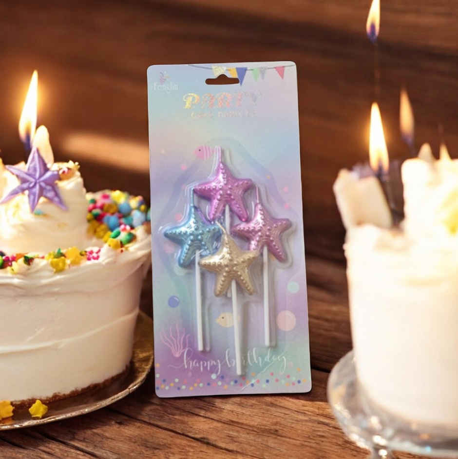 Starfish Birthday Candle | Chrome