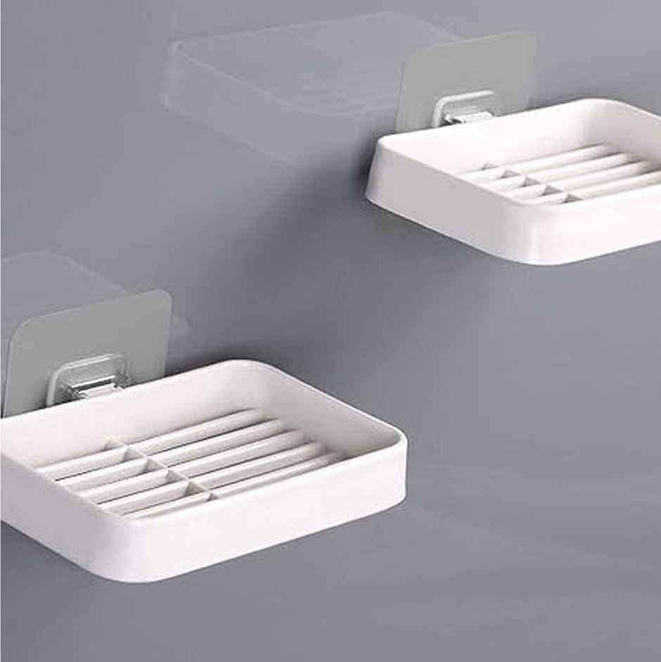 Perpetual Bathroom 4Shelf + 4Soap Dish Holder | Self-Adhesive Rack for Wall