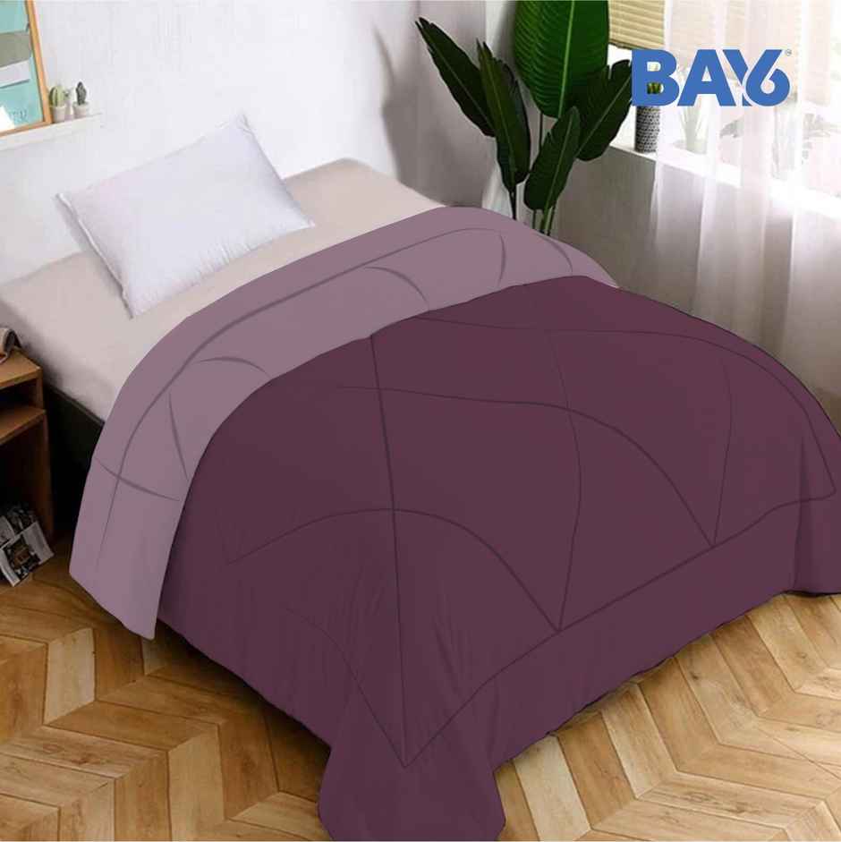 BAY6 Microfibre Solid Single Bed Comforter - Wine Red/Maroon | 150X220 cm