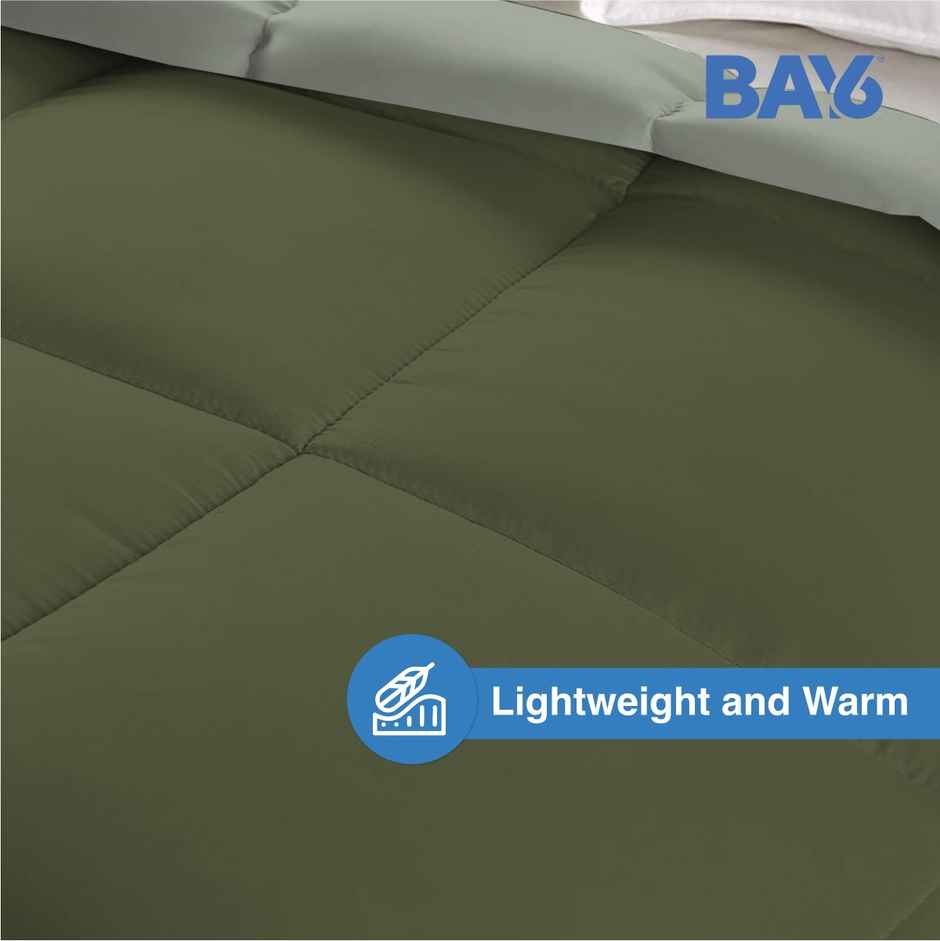 BAY6 Microfibre Solid Single Bed Comforter - Olive/Green | 150 x 220 cm