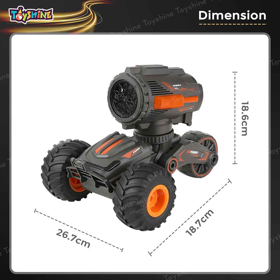 Toyshine Rc 3-Wheeled Stunt Bubble Car | With Light and Music For Kids - Assorted