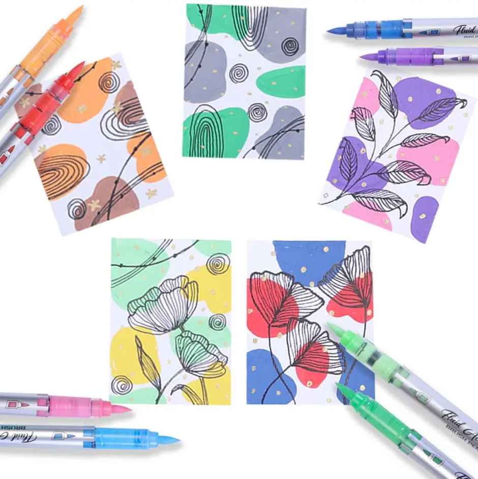 Brustro Fluid Acrylic Brush Pen Set Of 14