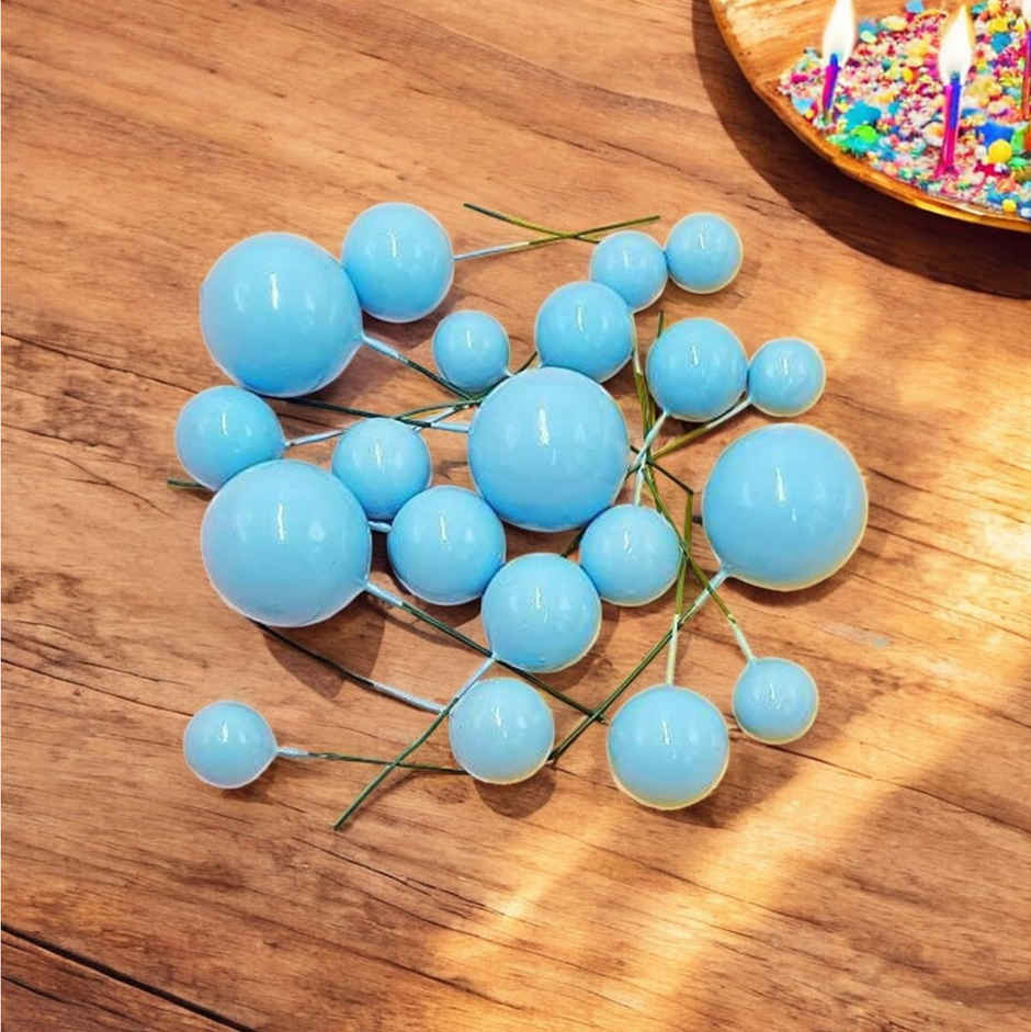 Faux Balls Topper For Cake Decoration | Colour May Vary | Chrome