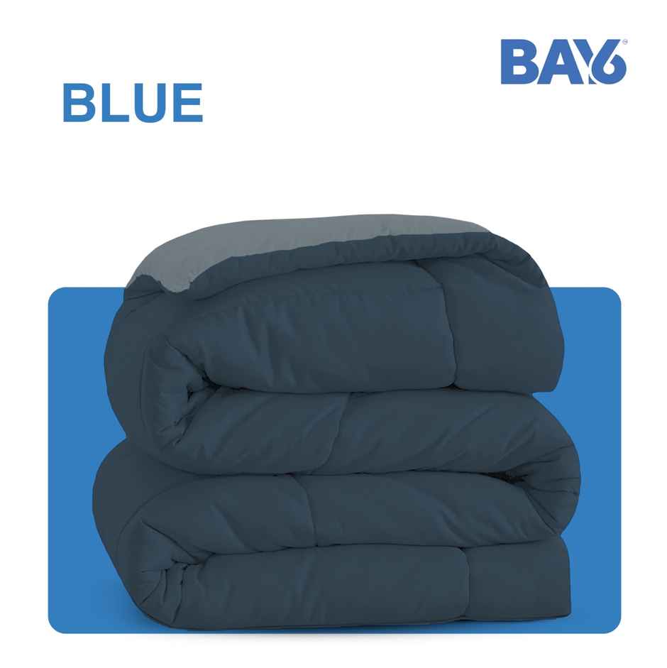 BAY6 Microfibre Single Bed Solid Colour Comforter - Blue| 150 x 220 cm