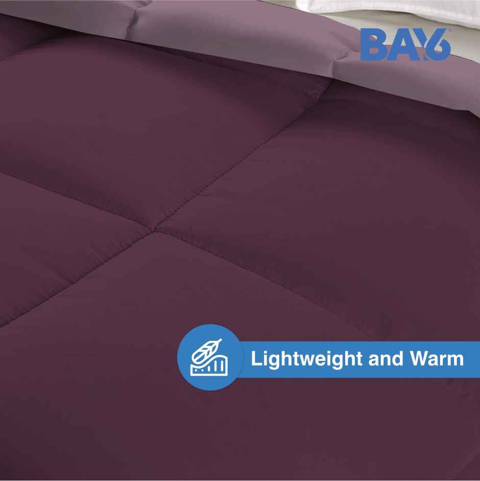 BAY6 Microfibre Solid Single Bed Comforter - Wine Red/Maroon | 150X220 cm
