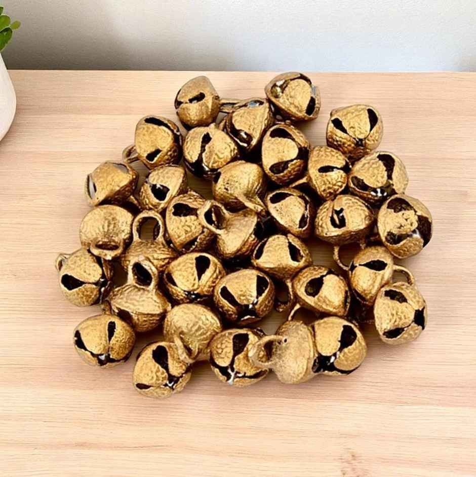 Uapan Brass Ghungroo Loose Big, Pack Of 50