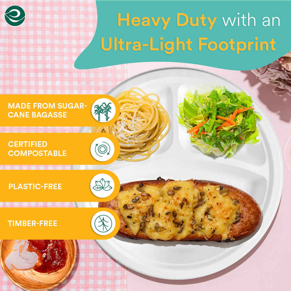 Eco Soul 10 Inch Round | 10 Count | 3CP Disposable Plate