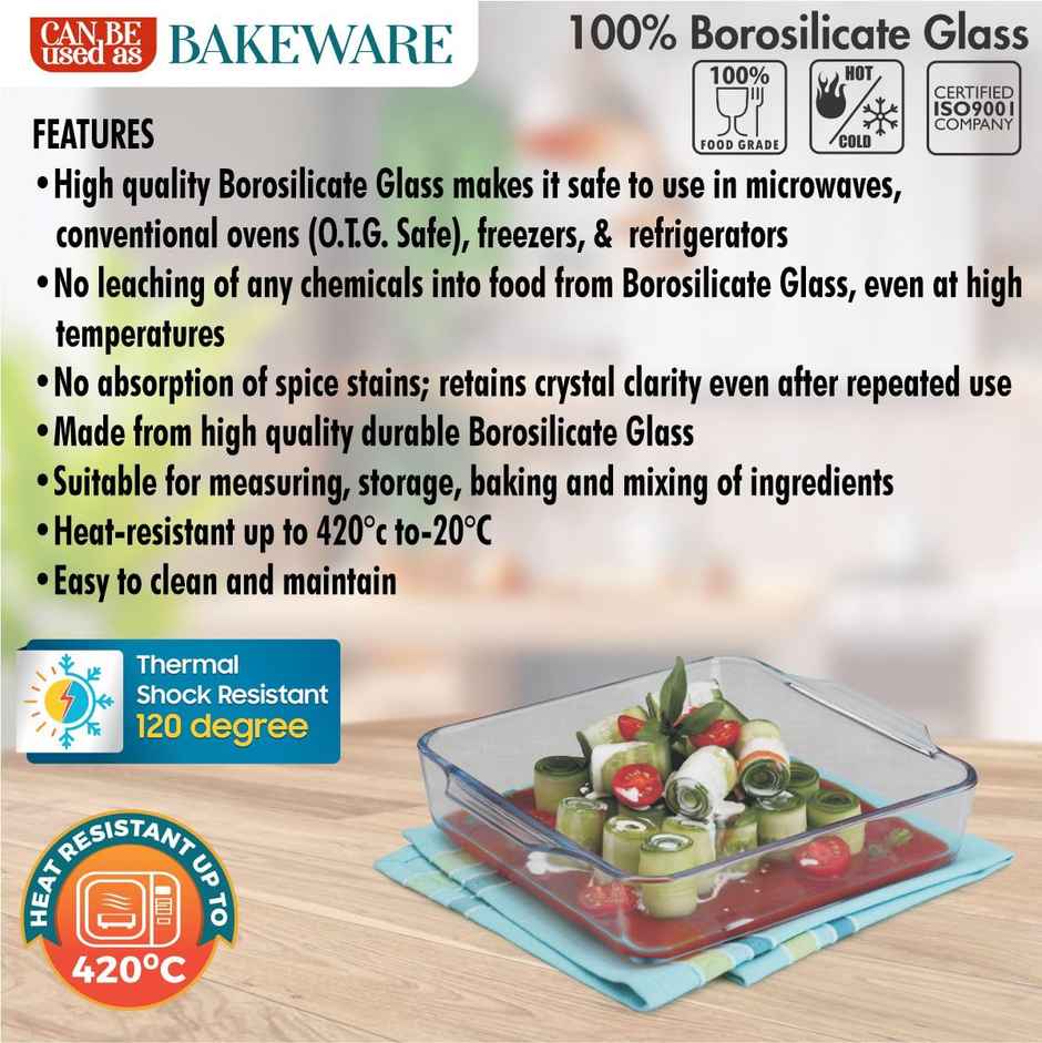 SignoraWare Bake 'N' Serve Square Dish 500 Ml, 1310Clear