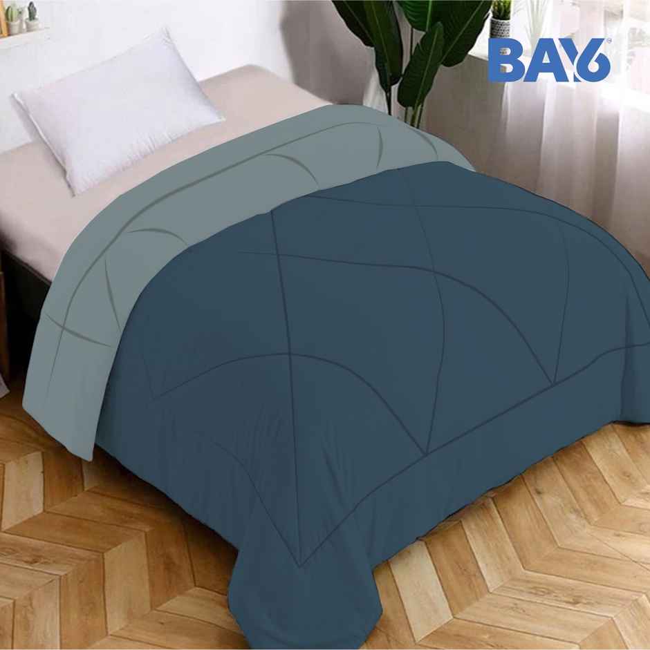 BAY6 Microfibre Single Bed Solid Colour Comforter - Blue| 150 x 220 cm