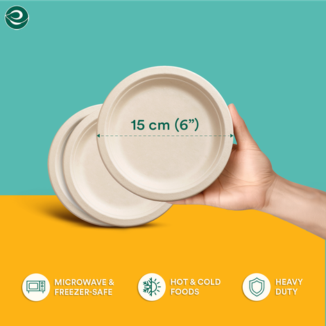 Eco Soul 6 inch Round | 25 Count | Disposable Plate