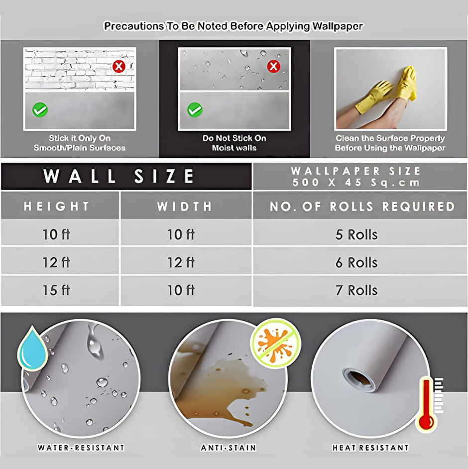 Wollzo Decorative Brown Brick Wallpaper (500 Cm X 45 Cm)