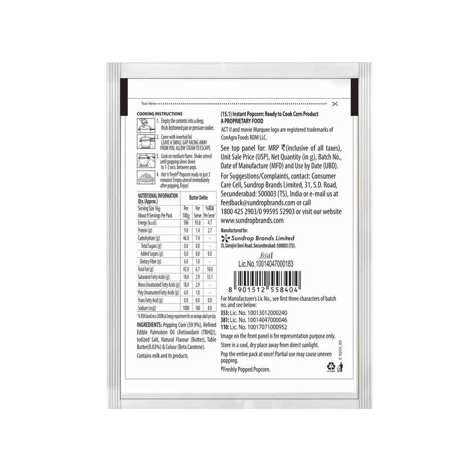 Act II Instant Butter Delite Popcorn | Hot & Fresh in 3 mins