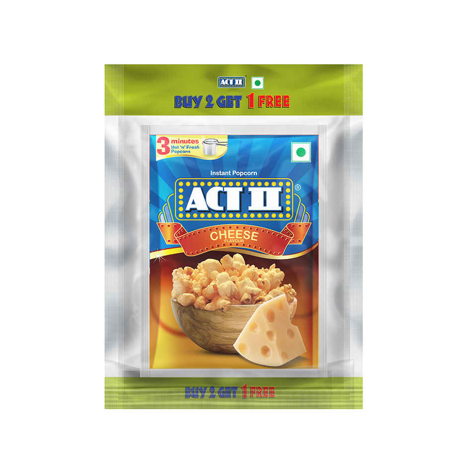 Act II Instant Popcorn | Cheese, Buy 2 Get 1 free offer, Hot & Fresh in 3 mins