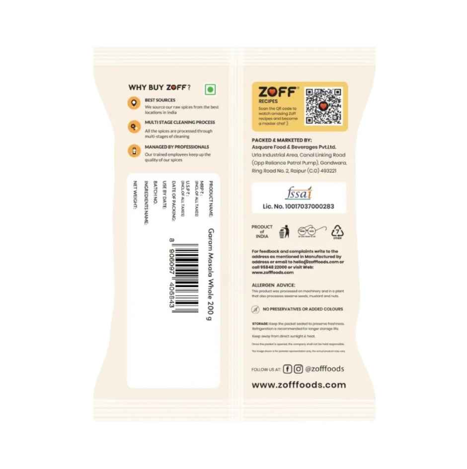 ZOFF Foods Garam Masala Whole Spices