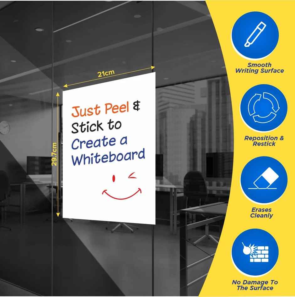 Solo A4 Whiteboard For Smooth Surfaces - Restickable
