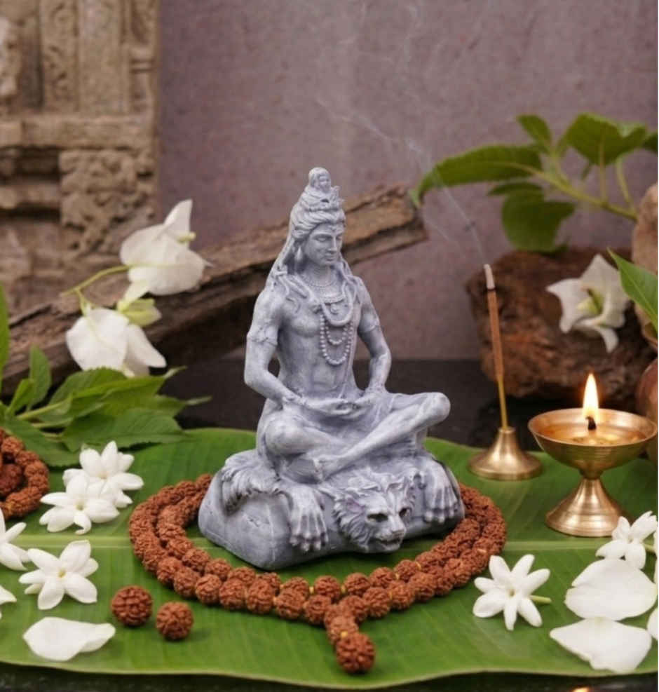 ServDharm Stone Grey Resin Shiva Idol | 4 Inch