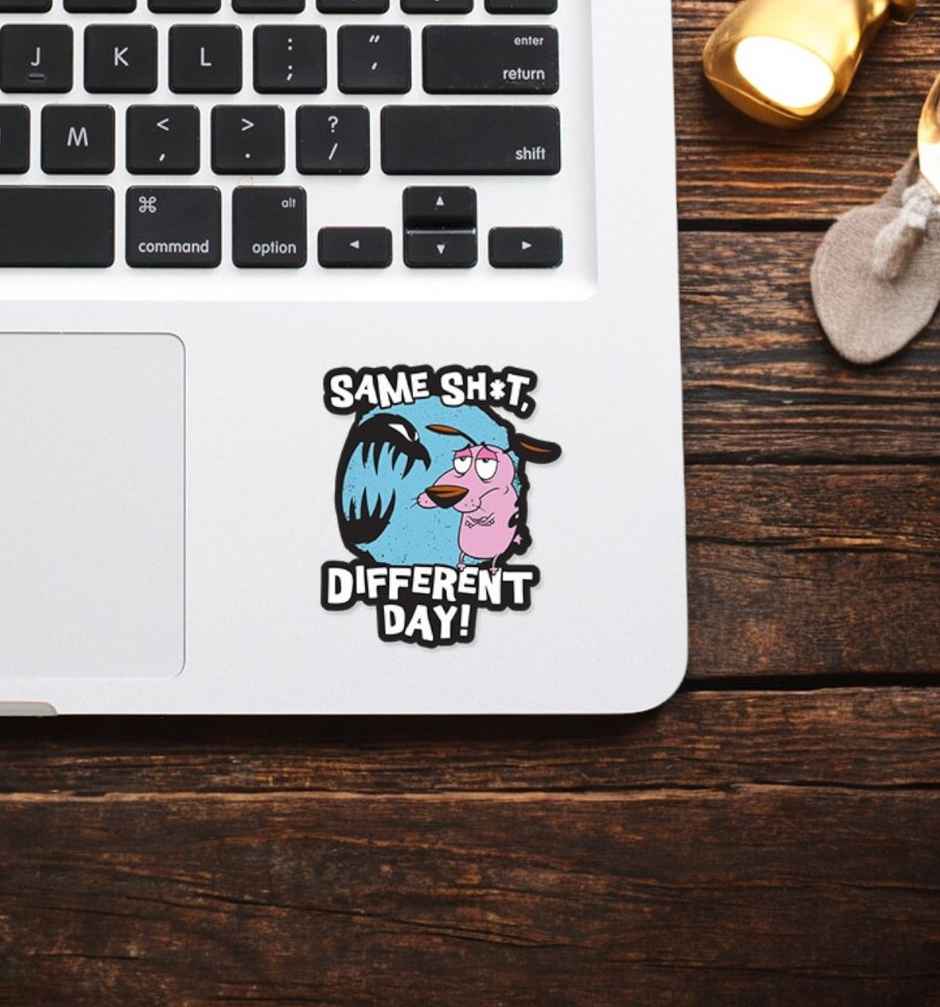 House Of Festivals Same Shot, Different Day - Courage The Cowardly Dog Official Sticker