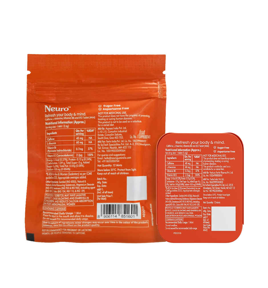 Neuro Energy and Focus Gum Mint Tin Cinnamon