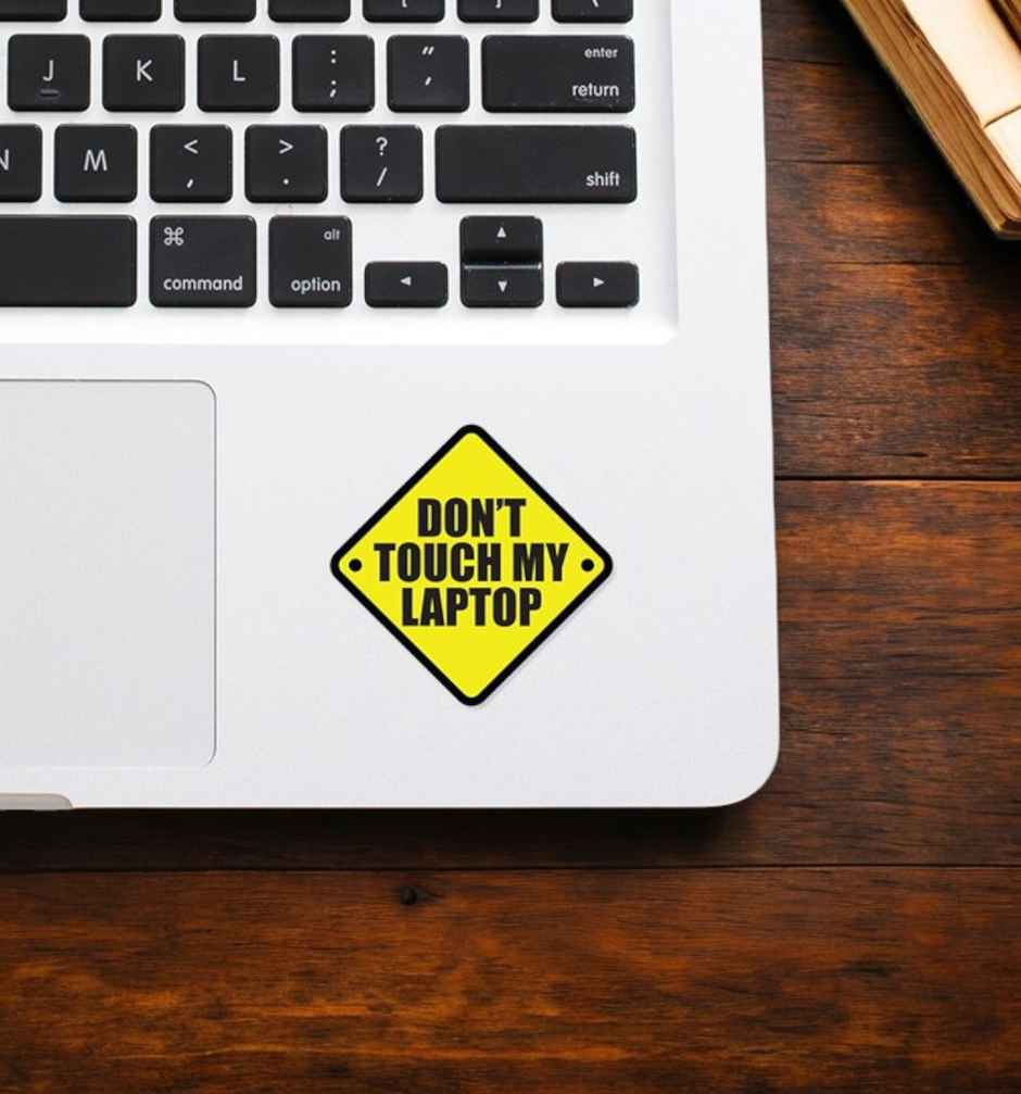 House Of Festivals Don't Touch My Laptop - Sticker