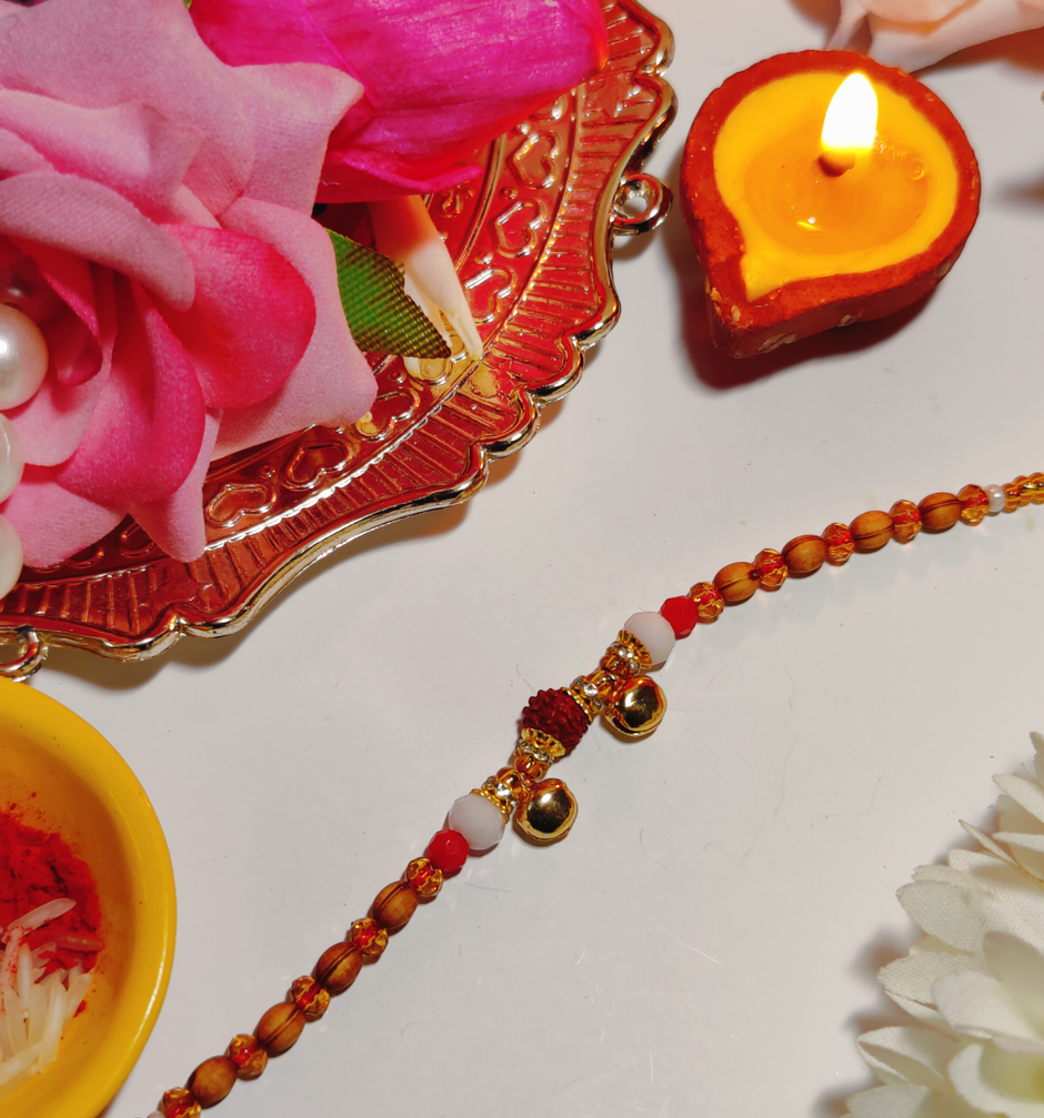 House Of Festivals Ghungroo With Rudraksh Rakhi - Dori