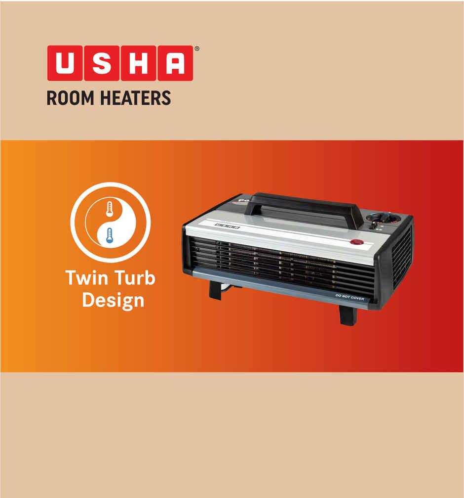 Usha Heat Convector (2000W, 2-Speed Operation, Adjustable Stand, Carry Handle, Hc423, Black)