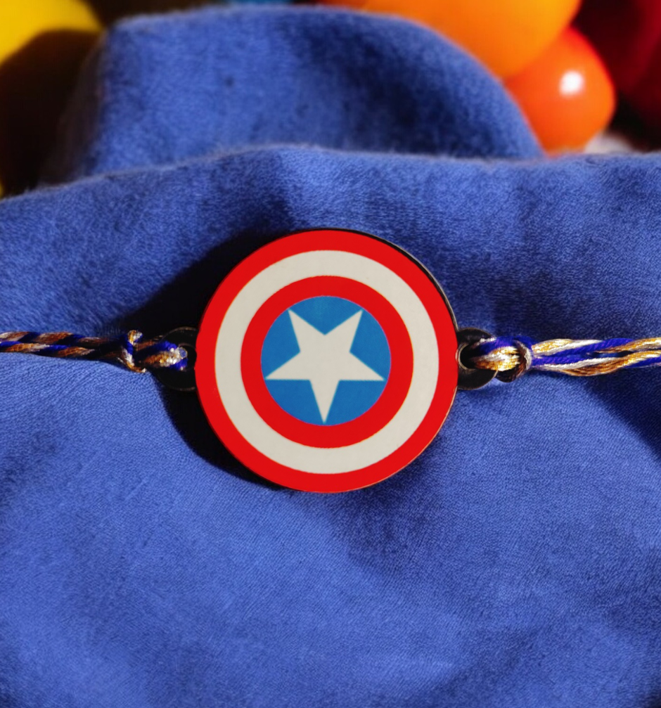 House Of Festivals Captain America Shield Pendant Rakhi | Official Disney Merchandise