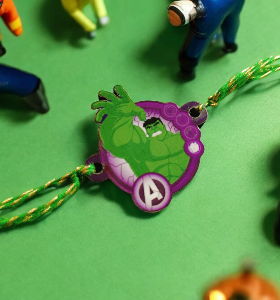 House Of Festivals Incredible Hulk Kids Rakhi - Fun and Heroic
