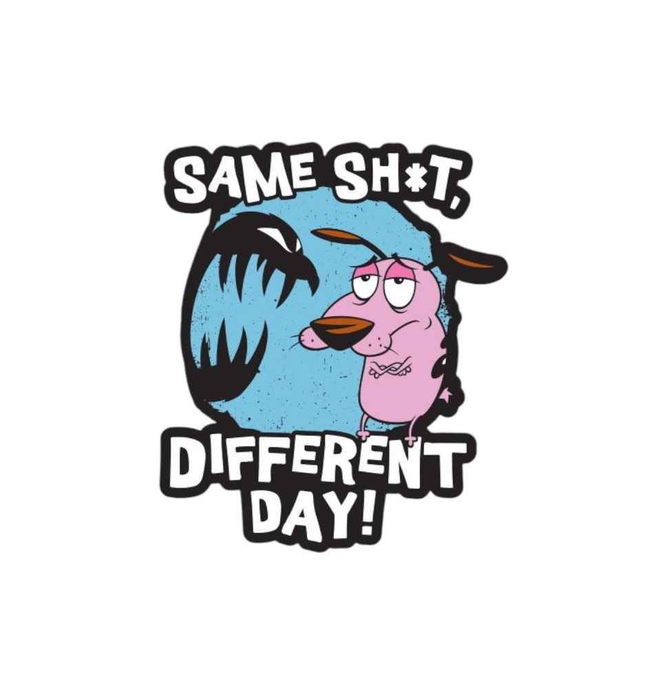 House Of Festivals Same Shot, Different Day - Courage The Cowardly Dog Official Sticker