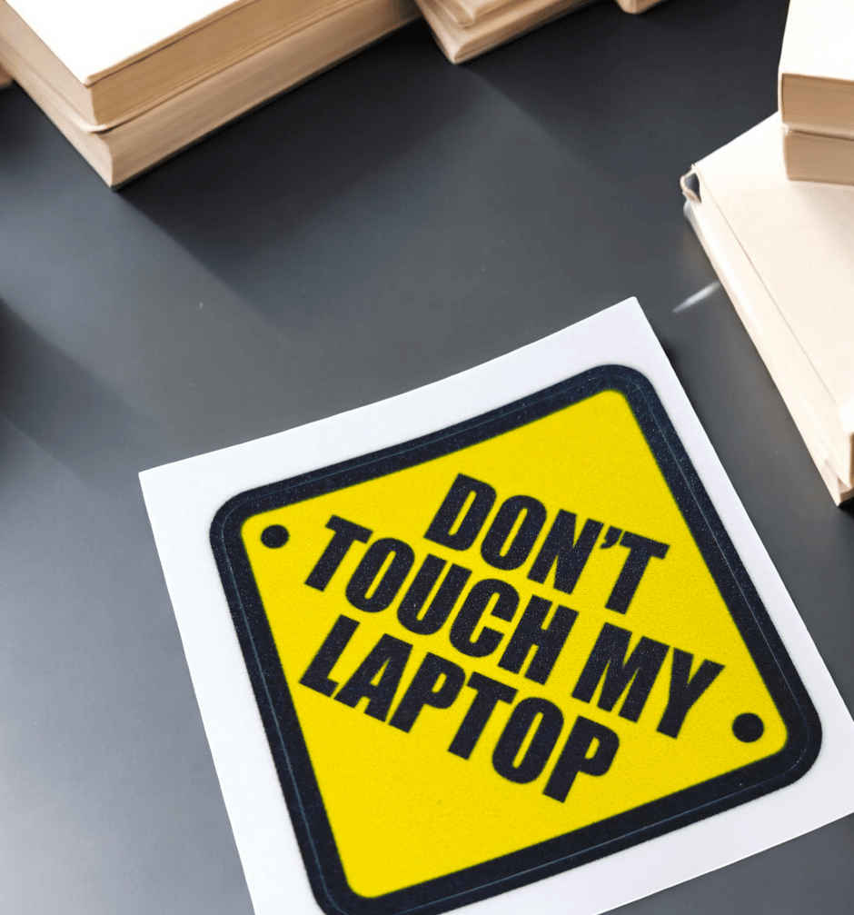 House Of Festivals Don't Touch My Laptop - Sticker