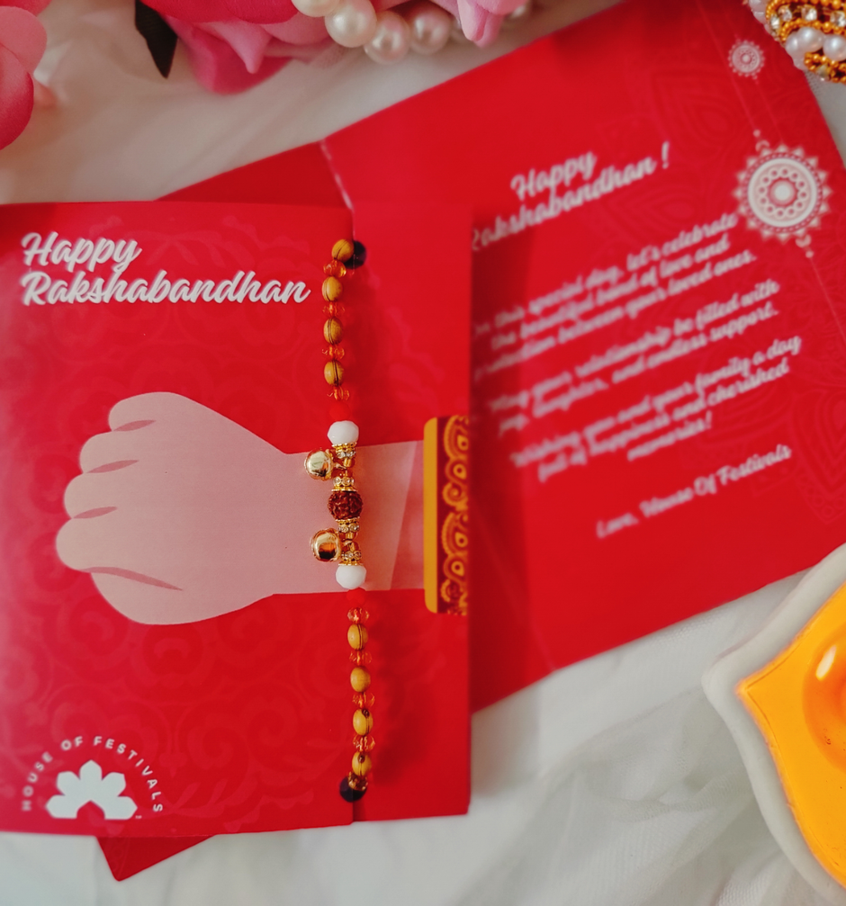 House Of Festivals Ghungroo With Rudraksh Rakhi - Dori